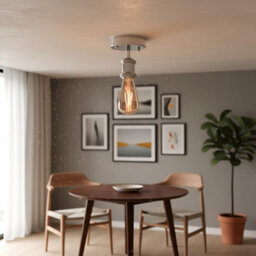 2 Pack Of Single Head Fully Earth Ceiling Light Retro Flush Mount Chrome E27 Lamp Holder Sconce Chandeliers - thumbnail 3