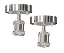 2 Pack Of Single Head Fully Earth Ceiling Light Retro Flush Mount Chrome E27 Lamp Holder Sconce Chandeliers - thumbnail 1