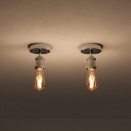 2 Pack Of Single Head Fully Earth Ceiling Light Retro Flush Mount Chrome E27 Lamp Holder Sconce Chandeliers - thumbnail 2