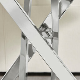 Furniturebox Uk Leonardo Side Table With White Glass Marble Effect Top And Silver Legs - thumbnail 5