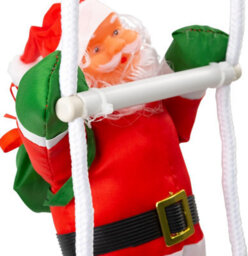 Globrite Santa Claus Hanging Toys - 4-Pack - Climbing Rope Wall Hanging Dolls Christmas Tree Ornaments For Indoor Outdoor Décor - thumbnail 2