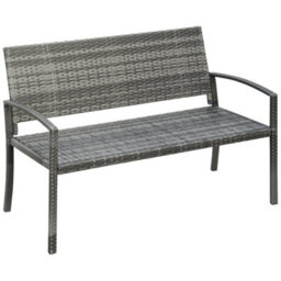 Wyld Haus Mata Grey Pe Rattan 2-Seater Garden Bench With Armrests L122 X D60 X H85Cm - thumbnail 2