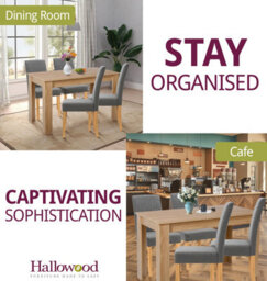 Hallowood Furniture Newquay Oak Fixed Top Table 120Cm With 4 Straight Back Grey Fabric Chairs - thumbnail 6