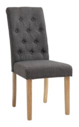 Hallowood Furniture Newquay Oak Fixed Top Table 120Cm With 4 Straight Back Grey Fabric Chairs - thumbnail 9
