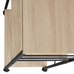 Tectake Drinks Trolley Rugby - 3 Shelves, 4 Castors With Parking Brake - Industrial Wood Light, Oak Sonoma - thumbnail 6