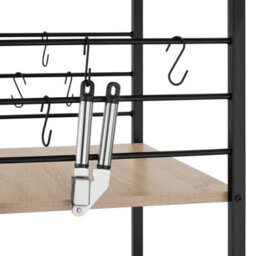 Tectake Drinks Trolley Rugby - 3 Shelves, 4 Castors With Parking Brake - Industrial Wood Light, Oak Sonoma - thumbnail 4