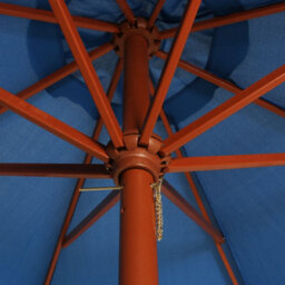 Berkfield Parasol With Wooden Pole 300X258 Cm Blue - thumbnail 2
