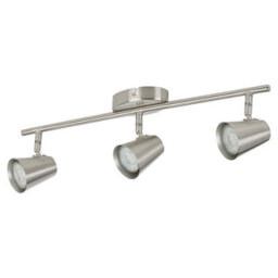Urbn-Living Urbn Living Travale 3 Arm Led Ceiling Modern Bar Light Fixture Gu10 Satin Nickel - thumbnail 1