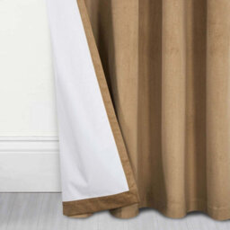 "Homescapes Thermal 100% Blackout Beige Velvet Curtains, 117 X 137 Cm (46"" X 54"")" - thumbnail 3