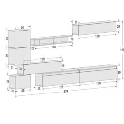Decorotika Dijon Moduler Modern Tv Unit Wall Mount Customizable Layout High Gloss White - thumbnail 6