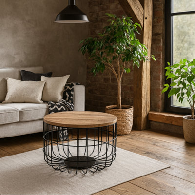 Wyld Haus California Mango Wood Round Coffee Table 600mm X 400mm - image 1