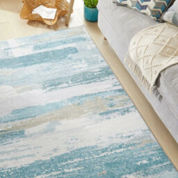Concept Looms Liberty Sky Washable Rug 200 X 300 Cm - Soft Velvet Feel, Low Pile 4mm, Durable Polyester Area Rug - thumbnail 3