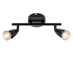 Luminosa Lighting Luminosa Amalfi Twin Ceiling Spotlight 2 Light Matt Black Paint - thumbnail 1