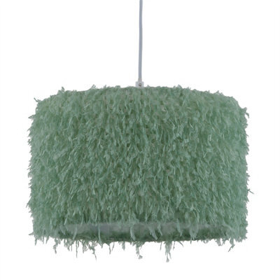 First Choice Lighting Rogers - Green Shaggy 30Cm Easy Fit Pendant Shade - image 1
