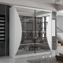 Sliding Wardrobes 4 u LTD Sliding Wardrobes 4U Whitworth Mirror Sliding Door Wardrobe In 3 Colors And 2 Sizes (White - W203Cm H217Cm)