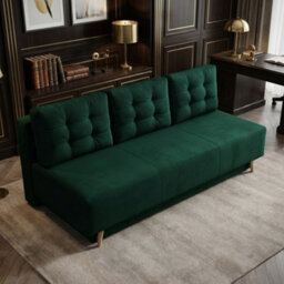 Bella Upholstered Sofa Bed With Polyurethane Foam And Bonell Springs Wooden Frame Storage Sleep Area 200X142 Green - thumbnail 1