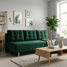 Bella Upholstered Sofa Bed With Polyurethane Foam And Bonell Springs Wooden Frame Storage Sleep Area 200X142 Green - thumbnail 2