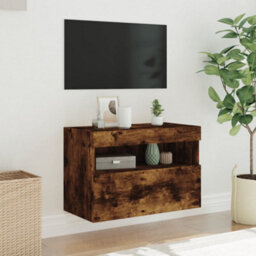 Berkfield Durable Tv Wall Cabinet With Led Lights Smoked Oak 60X30X40 Cm - thumbnail 5