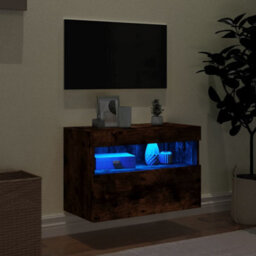 Berkfield Durable Tv Wall Cabinet With Led Lights Smoked Oak 60X30X40 Cm - thumbnail 4