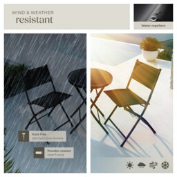 Tectake Garden Table And Chairs - 2 Person Bistro Set, Foldable, Weather-Resistant - Black - 1 - thumbnail 7