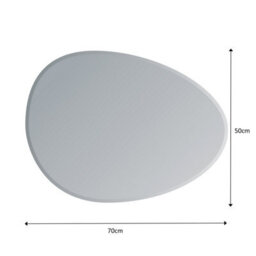 Showerdrape Angel Pebble Asymmetrical Wall Mounted Frameless Bevelled Edge Bathroom Mirror 70 X 50Cm - thumbnail 2