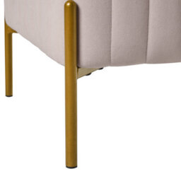 Wyld And Coco Taupe Velvet Footstool With Gold Metal Legs 47 X 47 Cm Square Living Room Ottoman - thumbnail 7