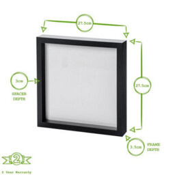 "Nicola Spring 10 X 10"" Photo Frame - White - 3D Photo Frame Picture Frame Box Portrait Display Case (53 X 53Cm)" - thumbnail 4