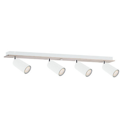Luminosa Lighting Luminosa Eye Ceiling Spotlight Bar White, Wood, 60Cm, 4X Gu10