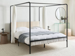 Beliani Four Poster Bed Metal Mirabeau 160 X 200 Cm (Eu King Size) Black - thumbnail 2