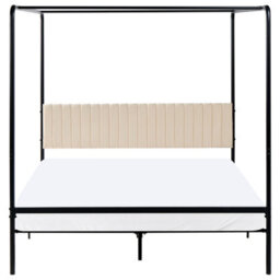 Beliani Four Poster Bed Metal Mirabeau 160 X 200 Cm (Eu King Size) Black - thumbnail 5