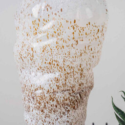 Vanity Living 30.5Cm White And Gold Handmade Glass Vase, Decorative Centerpiece For Living Room - thumbnail 2