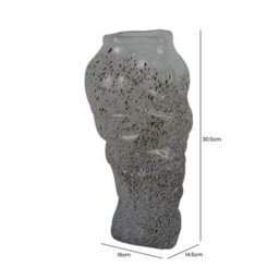 Vanity Living 30.5Cm White And Gold Handmade Glass Vase, Decorative Centerpiece For Living Room - thumbnail 4