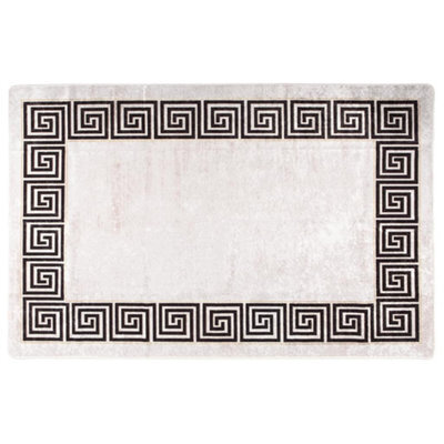 Berkfield Durable Rug Washable 80X150 Cm Light Beige Anti Slip