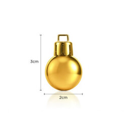 30Pack Mini Christmas Baubles Tree Decoration (3Cm) - Gold - thumbnail 3