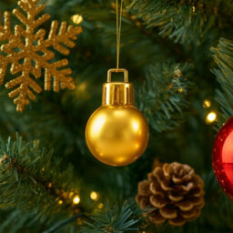 30Pack Mini Christmas Baubles Tree Decoration (3Cm) - Gold - thumbnail 2
