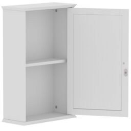 Lassic Hayle Matt White Bathroom Single Wall Cabinet Mirrored (H)53Cm (W)34Cm - thumbnail 2