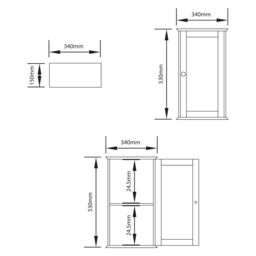 Lassic Hayle Matt White Bathroom Single Wall Cabinet Mirrored (H)53Cm (W)34Cm - thumbnail 6