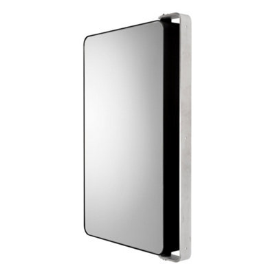 Croydex Arun Compact Matt Black Single Bathroom Cabinet With Mirrored Door (H)632mm (W)350mm - image 1
