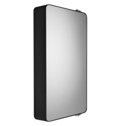Croydex Arun Compact Matt Black Single Bathroom Cabinet With Mirrored Door (H)632mm (W)350mm - thumbnail 4