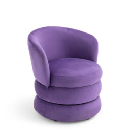 Accent Swivel Chair In Purple Velvet Fabric - thumbnail 5