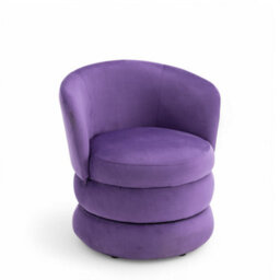 Accent Swivel Chair In Purple Velvet Fabric - thumbnail 4
