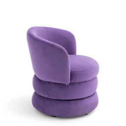 Accent Swivel Chair In Purple Velvet Fabric - thumbnail 6