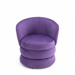 Accent Swivel Chair In Purple Velvet Fabric - thumbnail 3