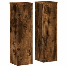 Walplus Plant Stand 2Pcs Smoked Oak 17X17X60 Cm Engineered Wood - thumbnail 2