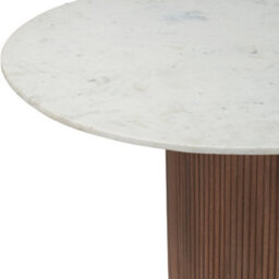 Luxor Oval Natural White Marble Top Dining Table With Wooden Legs 6 To 8 Seater - thumbnail 4