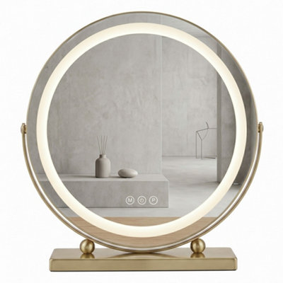 Mirror Rea Make-Up Led Gold 12X4X43Cm - image 1
