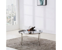 That's Furniture Ember Round Silver Tray Top Coffee Table For Living Room - thumbnail 6