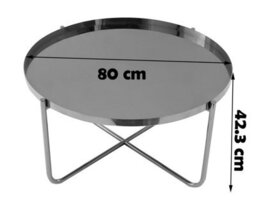 That's Furniture Ember Round Silver Tray Top Coffee Table For Living Room - thumbnail 7
