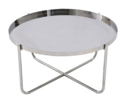 That's Furniture Ember Round Silver Tray Top Coffee Table For Living Room