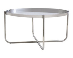 That's Furniture Ember Round Silver Tray Top Coffee Table For Living Room - thumbnail 3